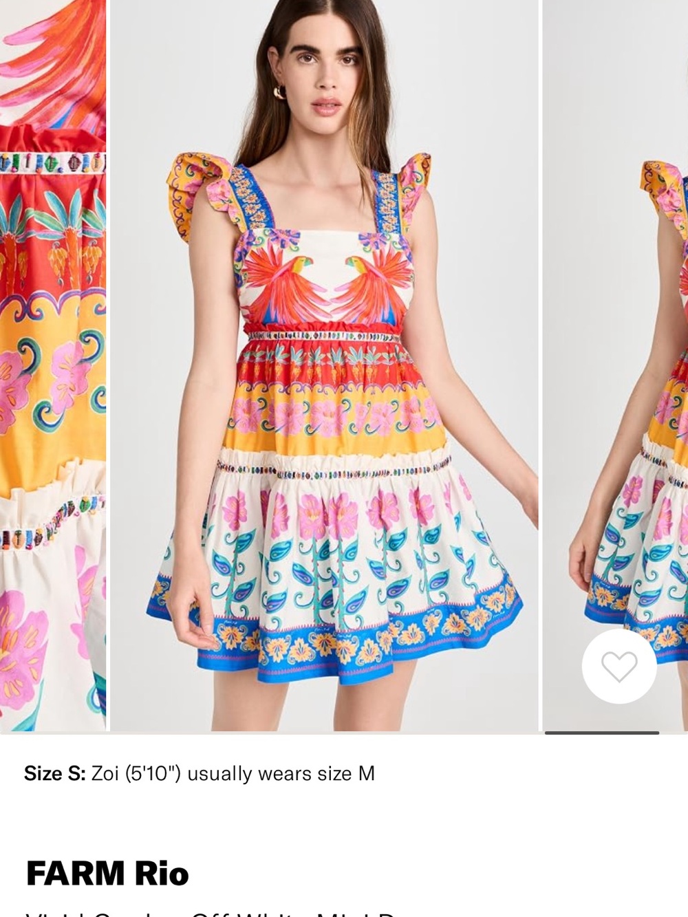 FARM Rio Vivid Garden Off White Mini Dress